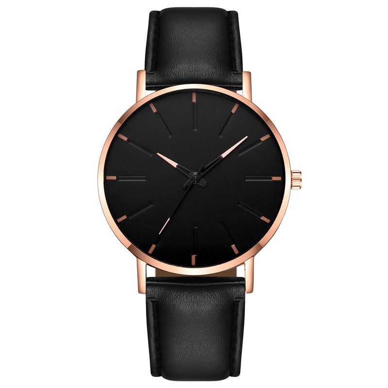 Men's Fashion Style Belt  Thin Watch Quartz Watch