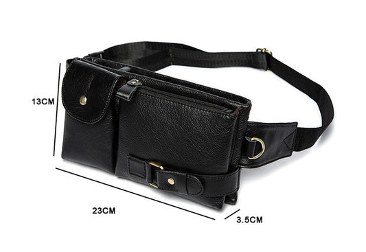 Læder Herre Taljelag Læder Retro Herre Skulder Crossbody Taske