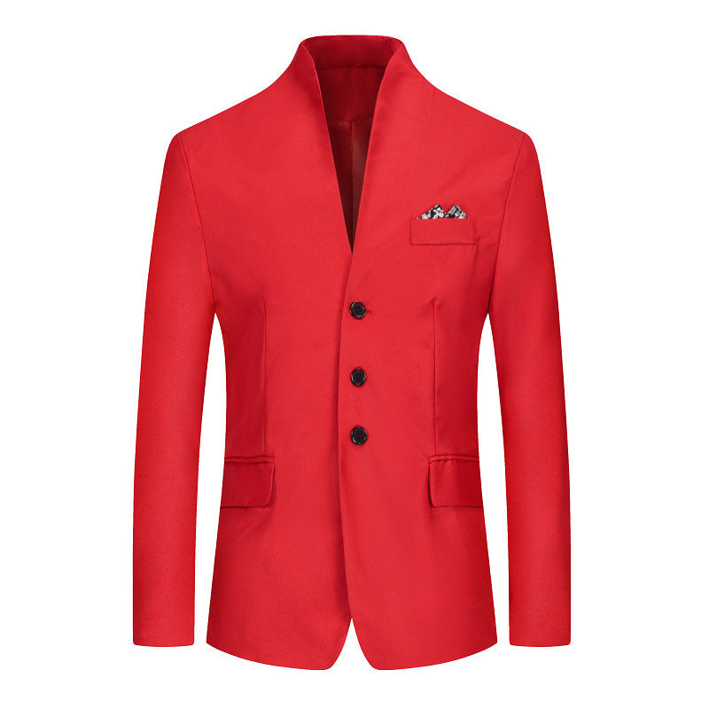 Men's Solid Color Three-button Suit