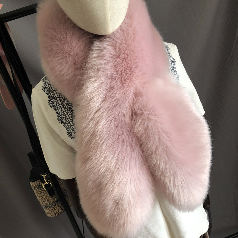 Warm And Thick Imitating Fox Fur Straw And Fur Scarf