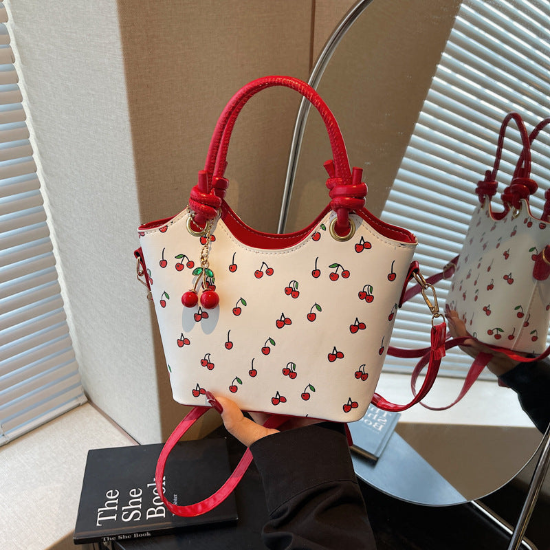Cherry Print Commuter Crossbody Bag Shoulder Underarm