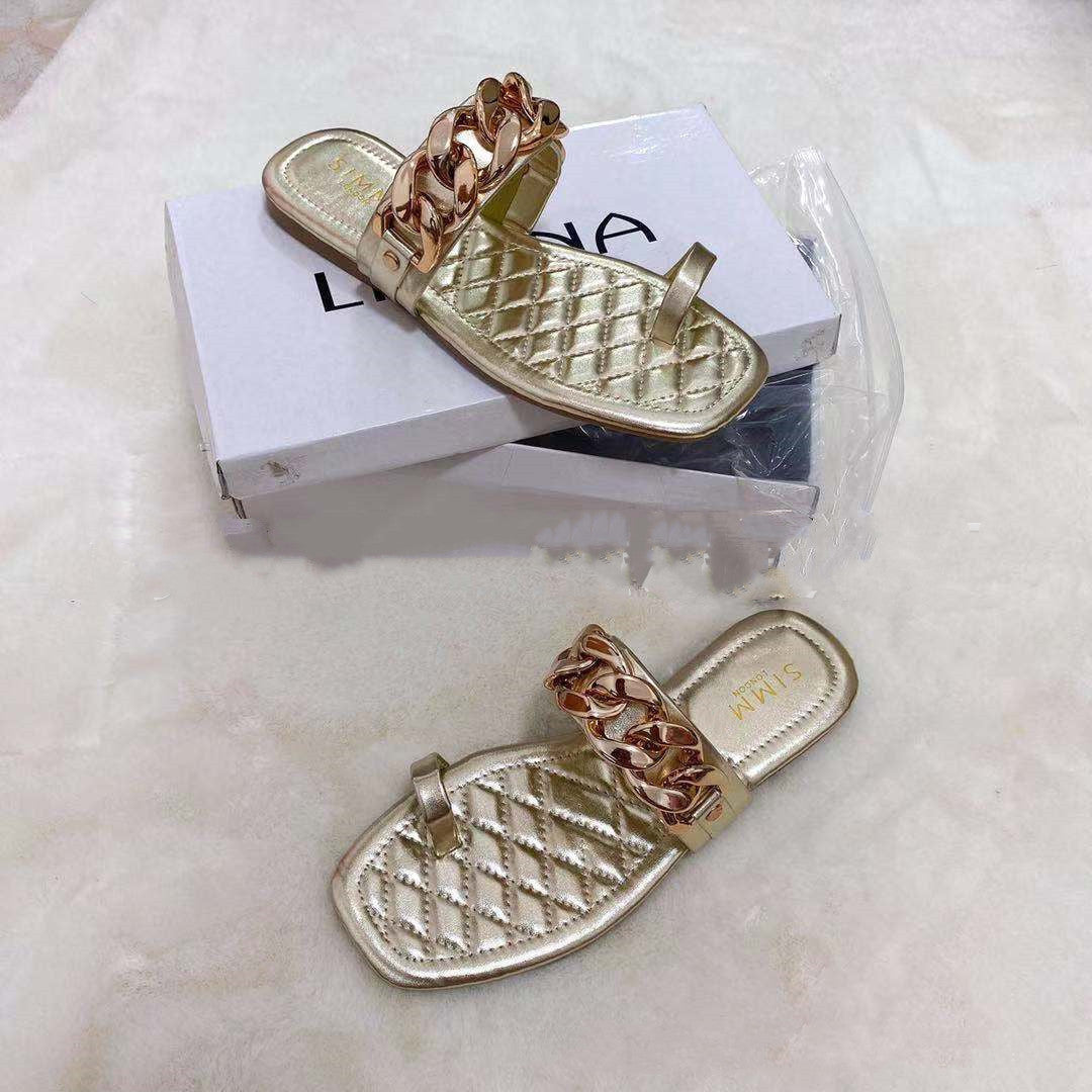 Fashion Rhinestone Slippers Daily Solid Color Flat Heel