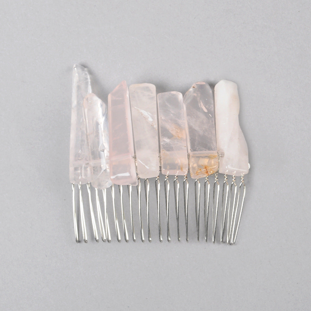 Handmade iron wire wound natural stone hairpin