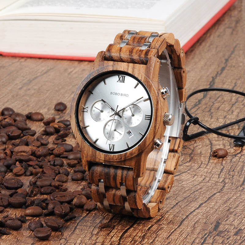 wooden watch quartz watch