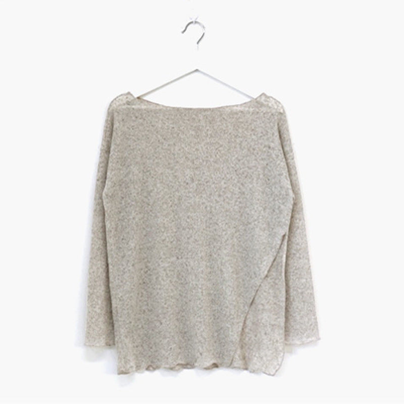 South Korea Chic Idle Style Thin Ice Silk Long Sleeve Knitwear