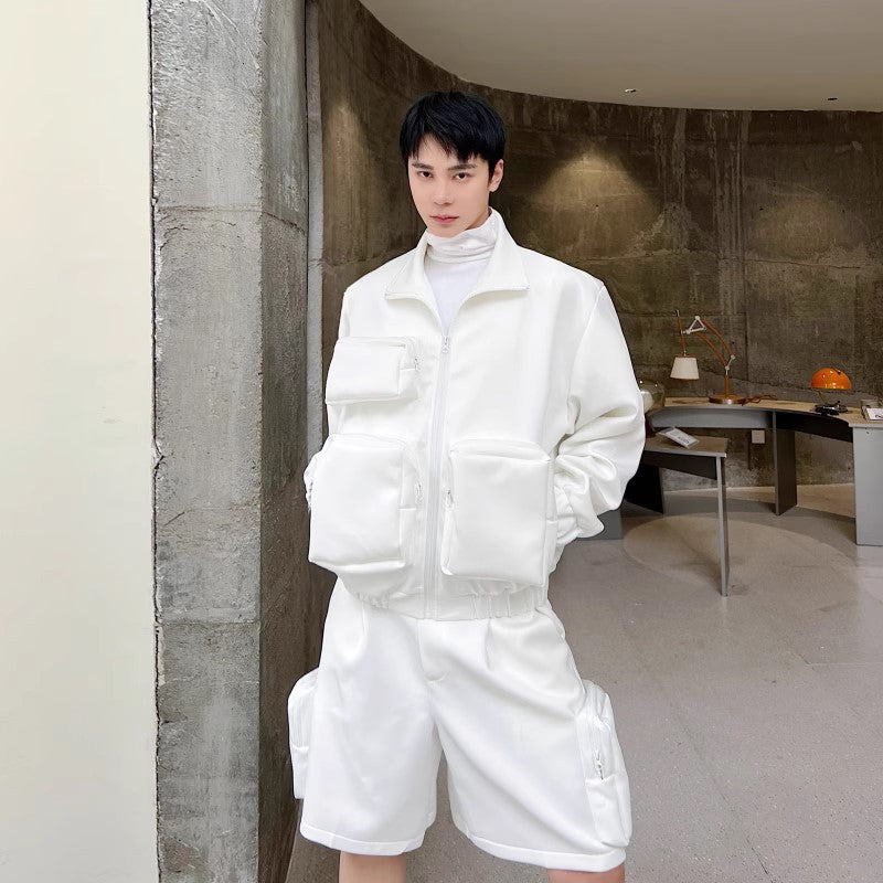 Designer Style Three-dimensional Large Pocket Profile Space Cotton Functional Workwear Jacket