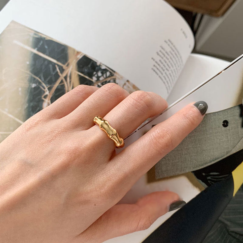 Pure silver custom made Korean bamboo ring