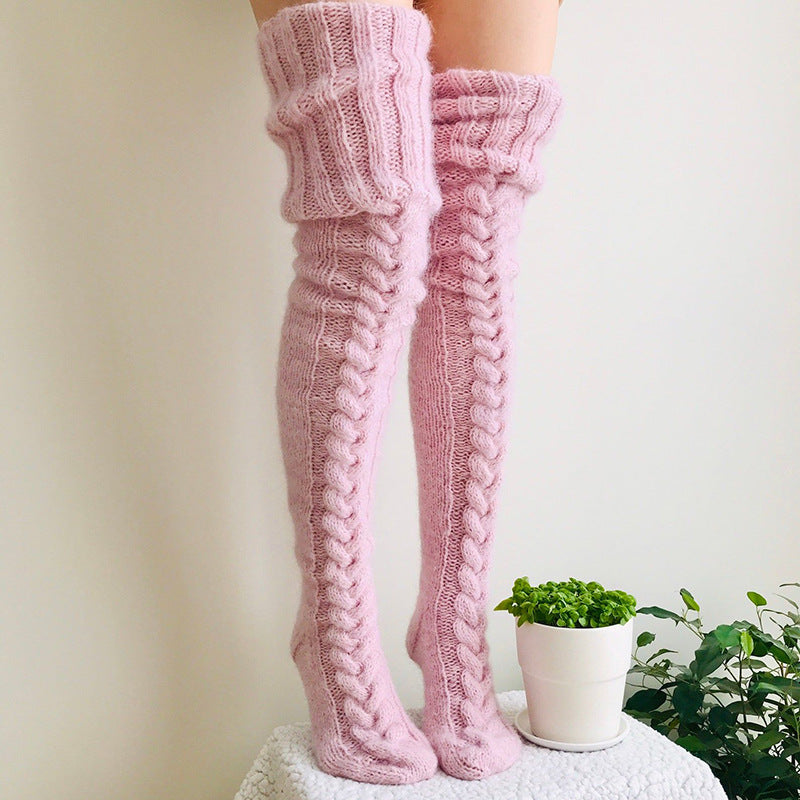 Stack stockings over the knee