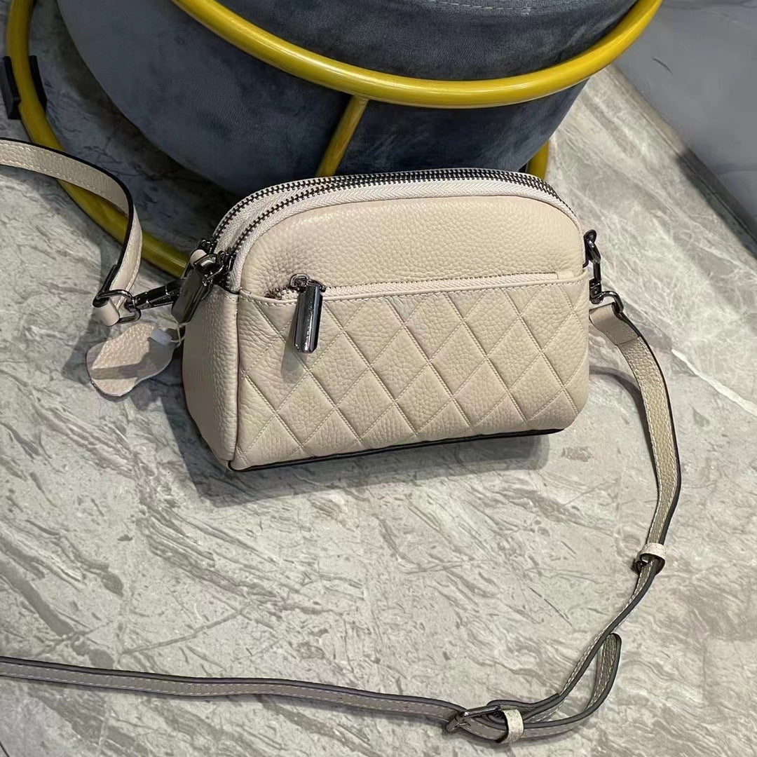 Women's Fashionable And Versatile Head Layer Cowhide Leather Crossbody Shoulder Bag