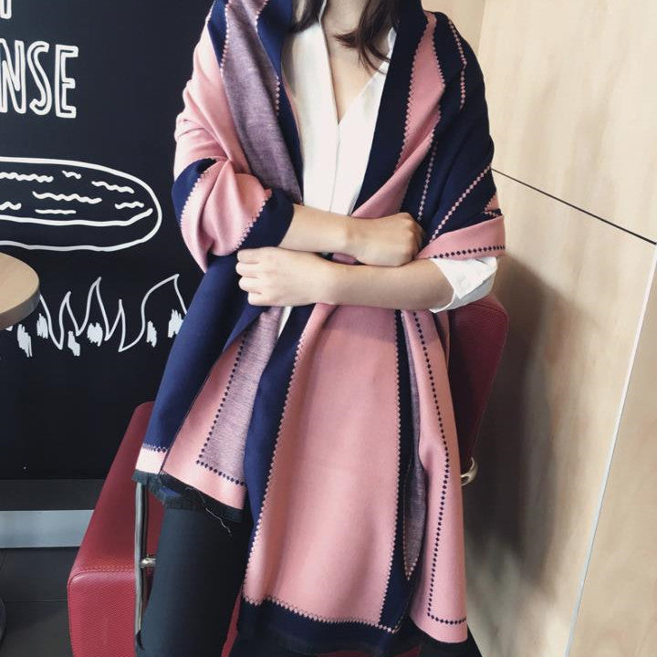 Double-sided  Increase Office Dual-use Long Scarf