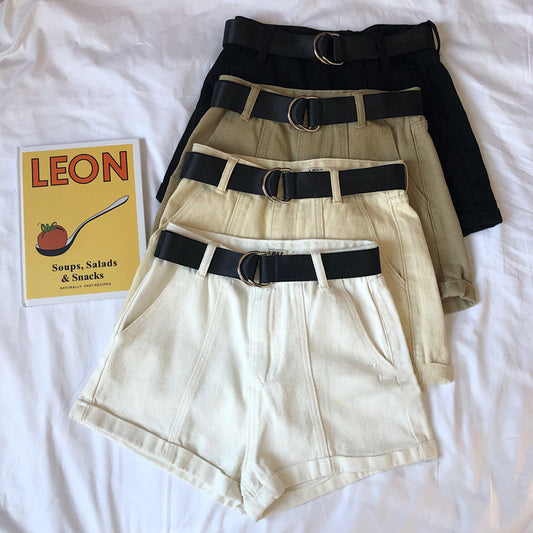 Loose curled retro wide-leg pants