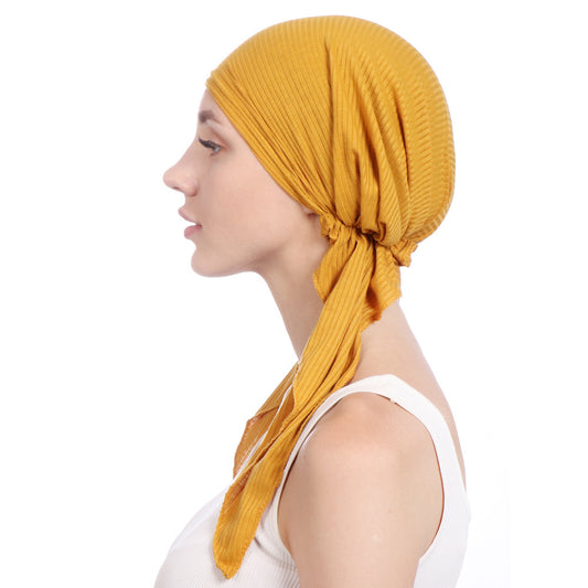 Folded curved solid color toe two tails drawn cotton cap