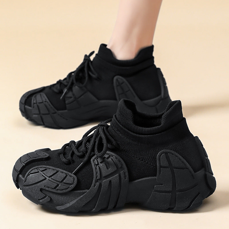Fashion Retro Sneaker Flyknit Casual Shoes Platform