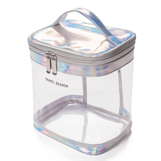 Large capacity waterproof transparent cosmetic bag