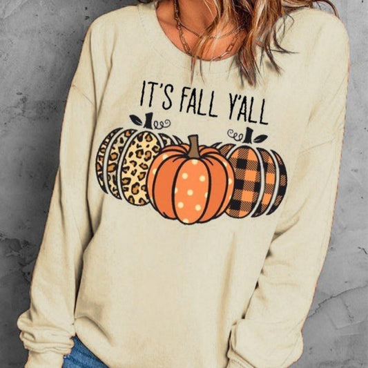 Dame Halloween Græskar Engelsk Printet Sweater
