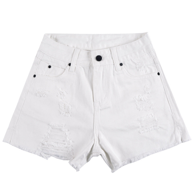High Waist Ripped Denim Shorts