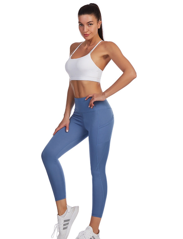 High-waisted Butt-lifting Slim-fit Sports Leggings With Side Pockets