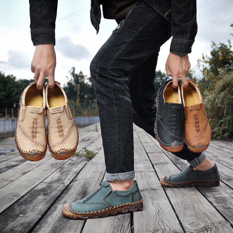Superfin forstærket læder Gommino slip-on fritidssko