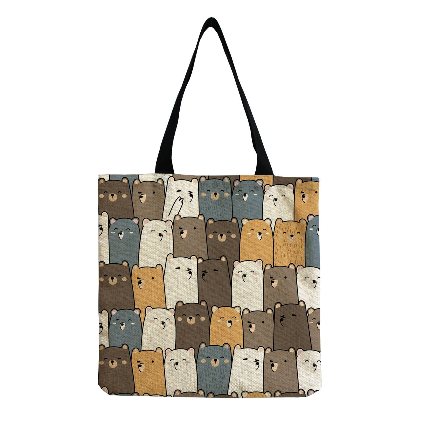 Foldable Portable Cute Cat-group Printed Handbag