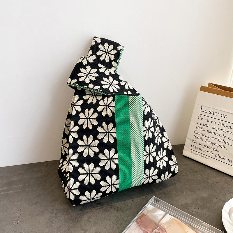 Cute Cartoon Wool Kitty Knitted Bag Women's Off-street Handbag