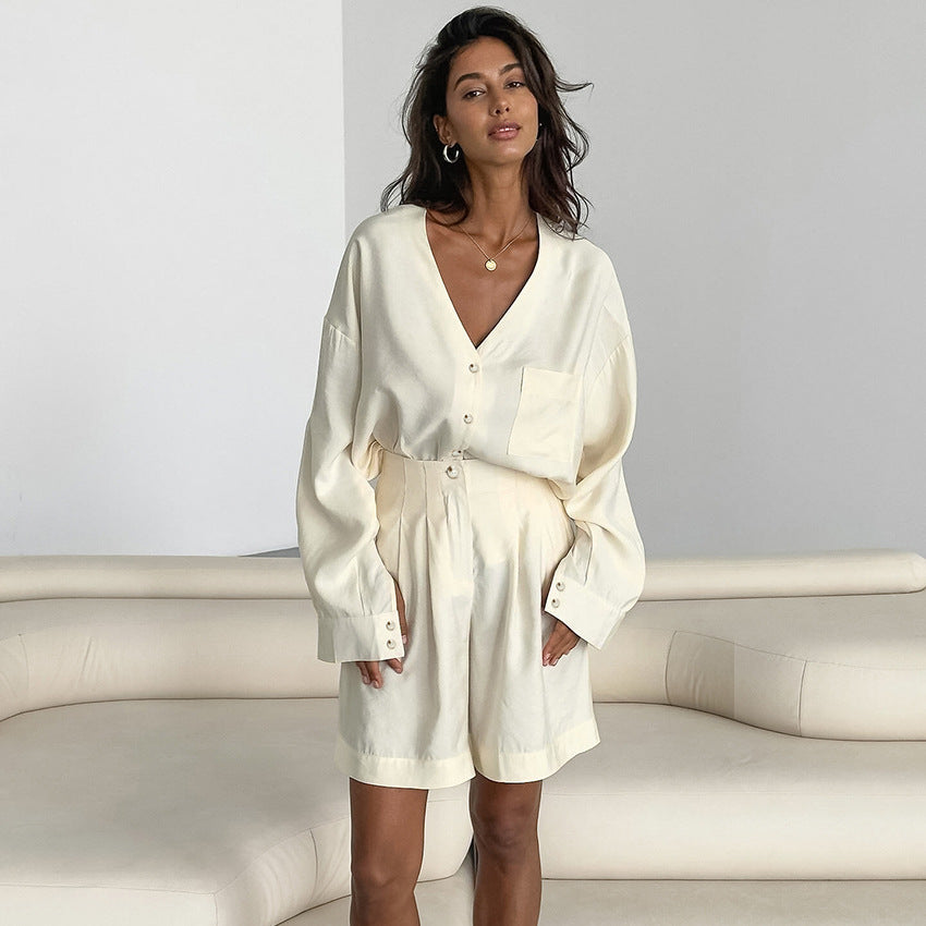 European And American-style Chic Casual Cardigan Set