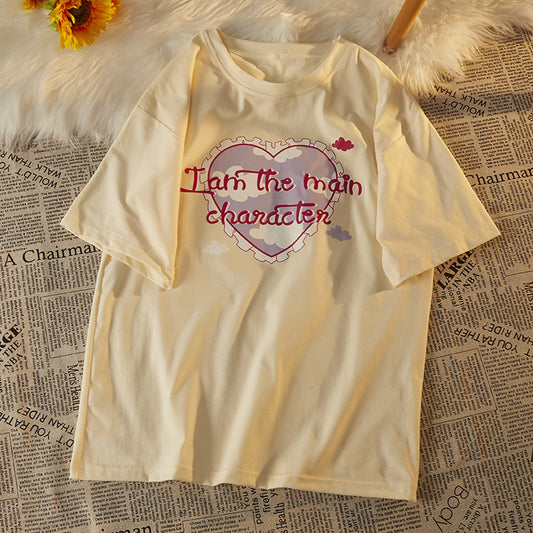Womens All-Over Heart Short-Sleeve T-Shirt