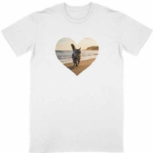 Women's Casual Round Neck Short Sleeve With Heart Pattern