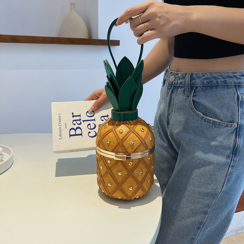 Women's Pineapple Rivet Diamond Casual Handbag