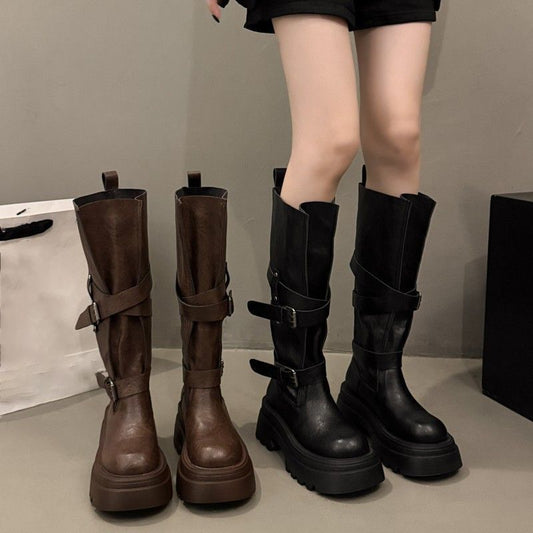 Women's Multi Functional Belt Buckle Long Boots