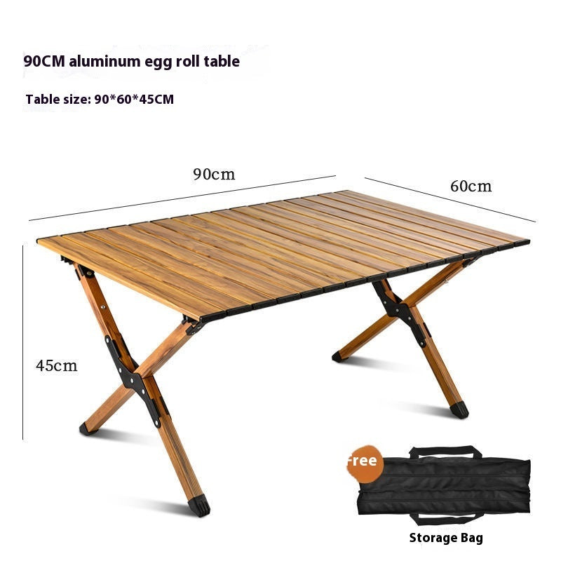 Aluminum Alloy Outdoor Foldable Egg Roll Table Portable Camping Picnic Chair