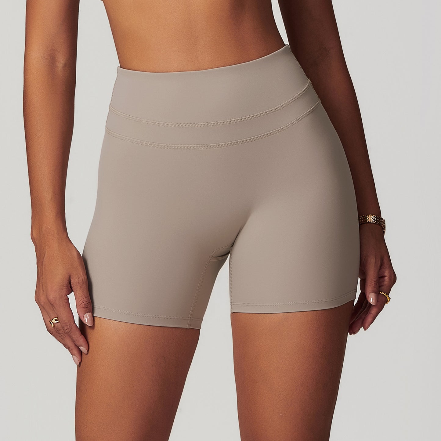 European And American Brushed Tight Yoga Shorts Stretch