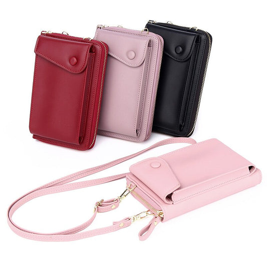 Zipper Phone Bag Female Multi-Function Shoulder Messenger Bag