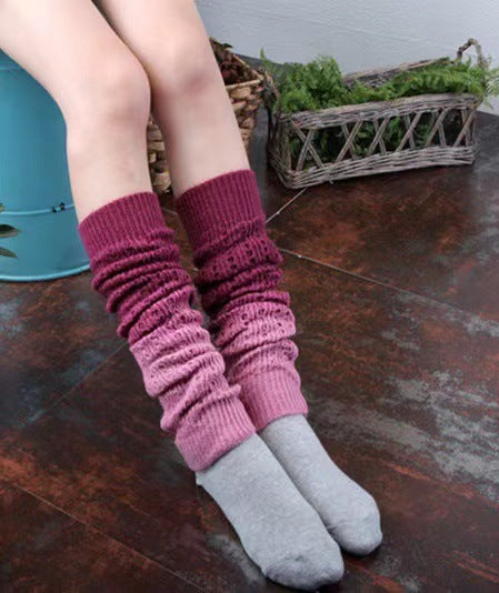 Gradient Color Socks Warm Irregular Loose