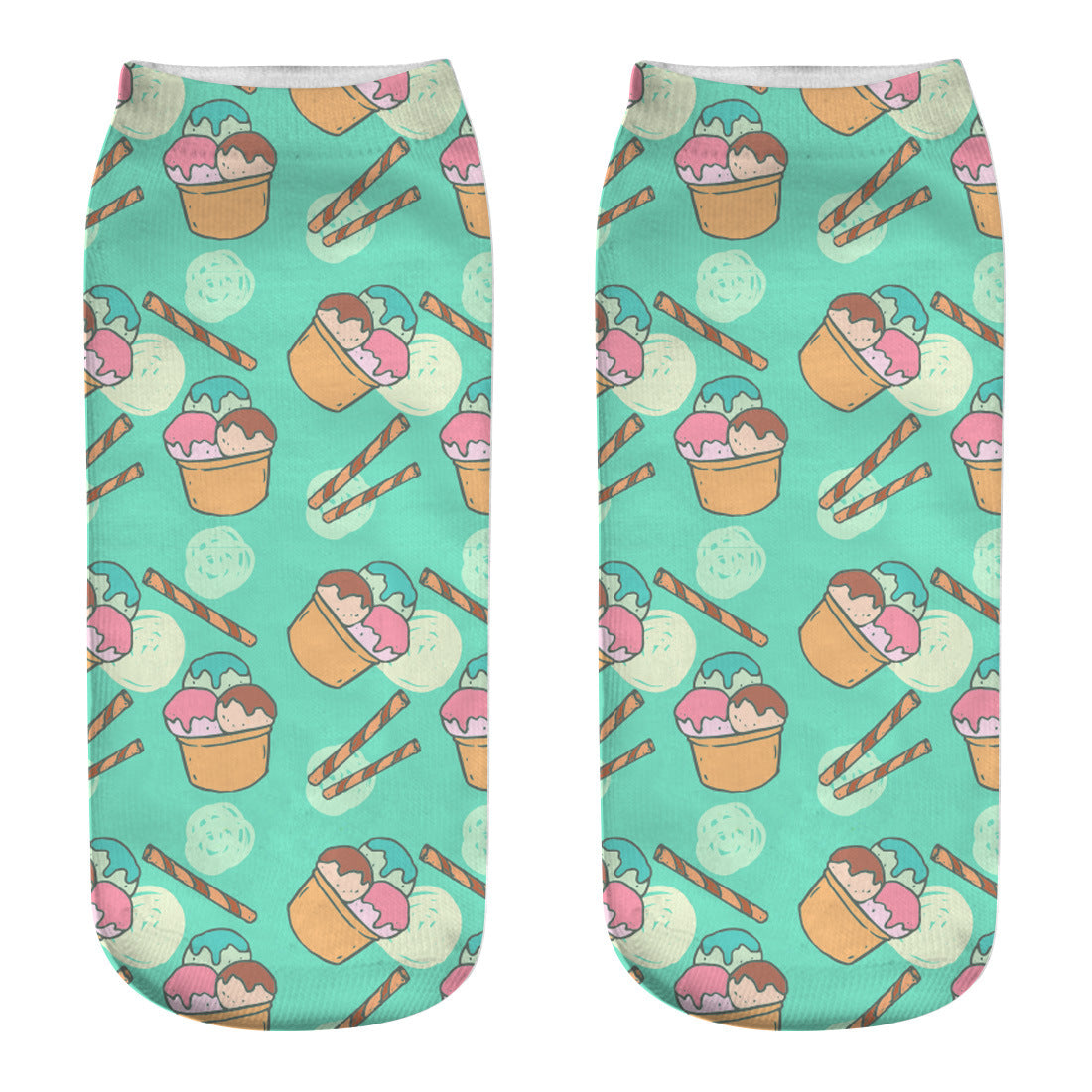 Hamburger fries series 3D printing socks