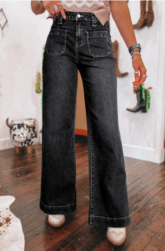 Fashion Retro All-match Straight-leg Trousers Women