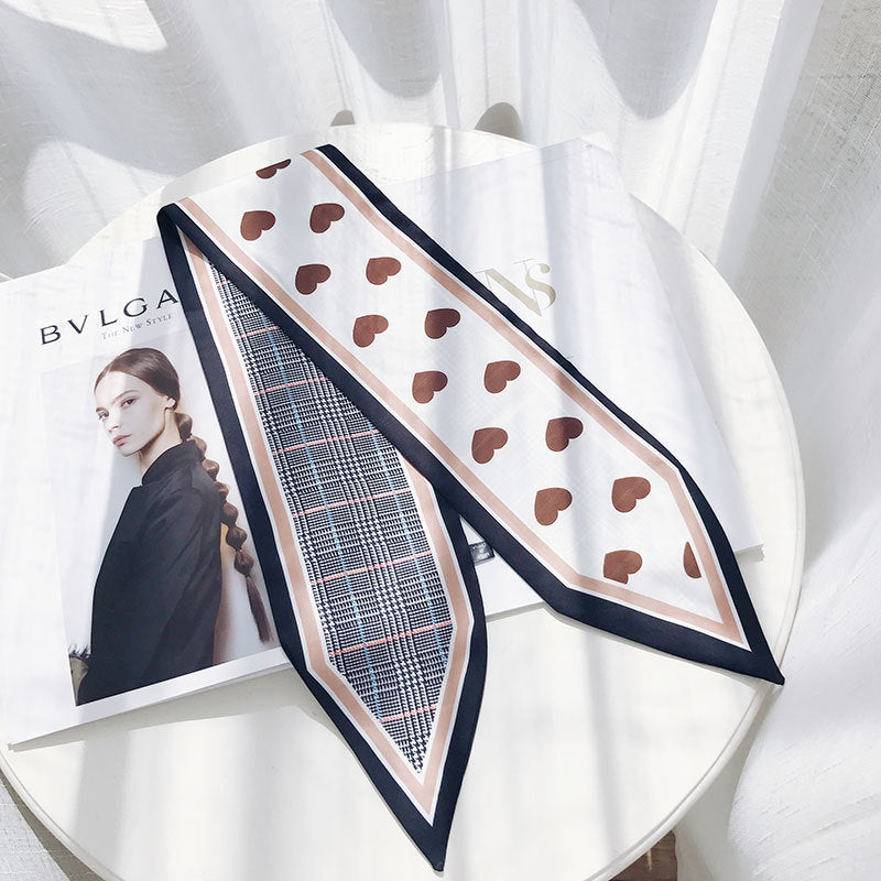 Houndstooth print small scarf headband