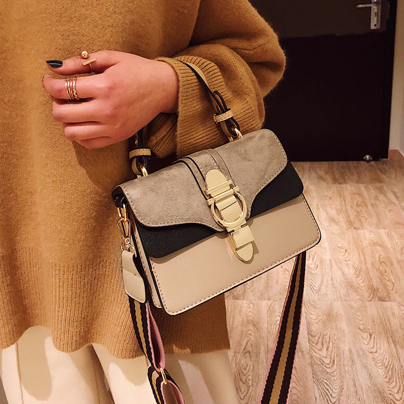 One shoulder retro matte small square bag
