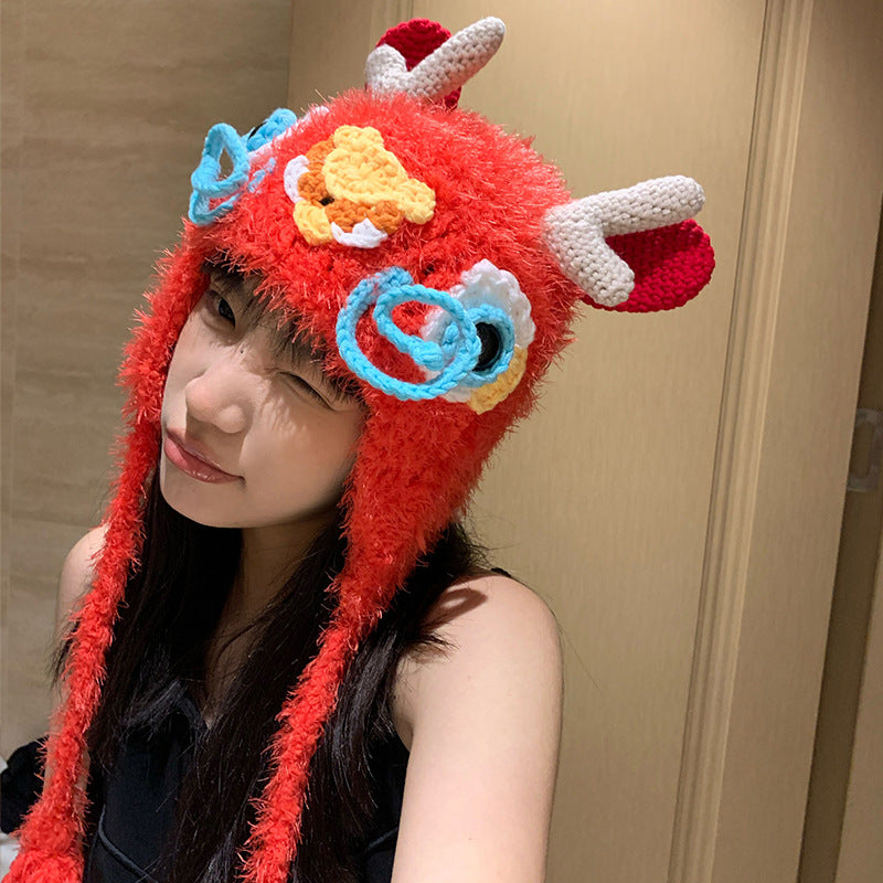 Casual Cartoon Personality All-match Earflaps Head-wrapping Hat