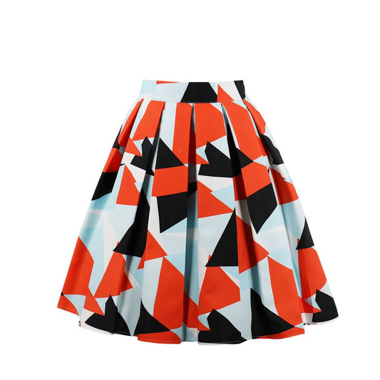 Geometric pleated skirt