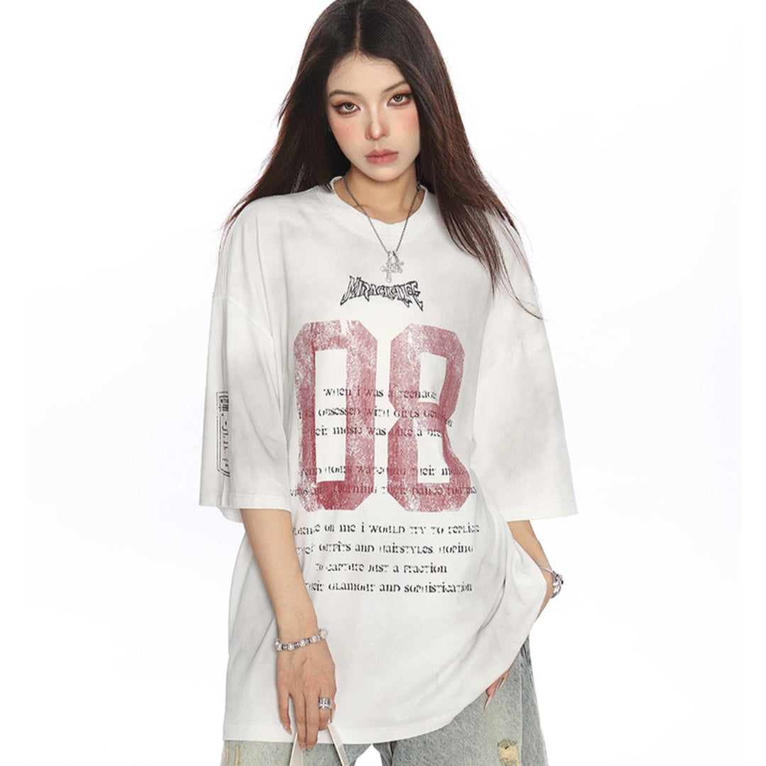Women's American Retro Printed Short Sleeve
