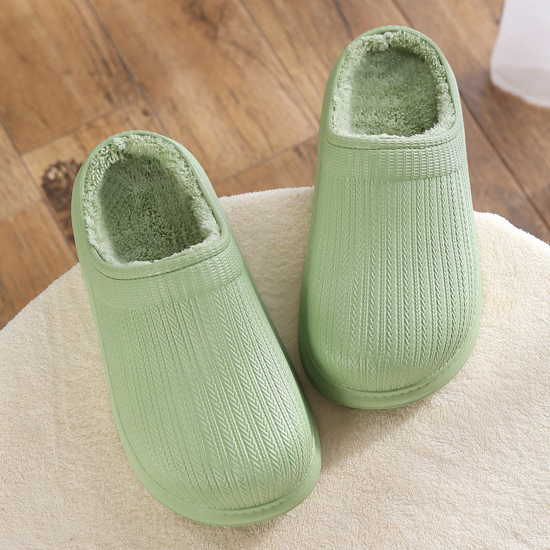 Soft Velvet Cute Thick Indoor Casual Home Cotton Slippers