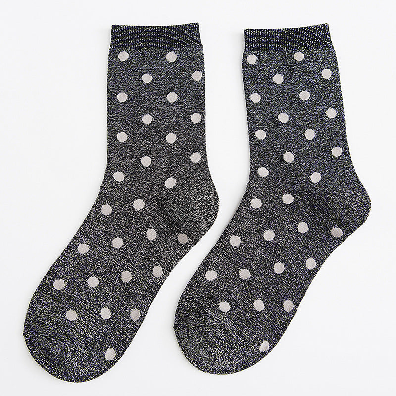 Japanese Women's Polka Dot Filigree Socks