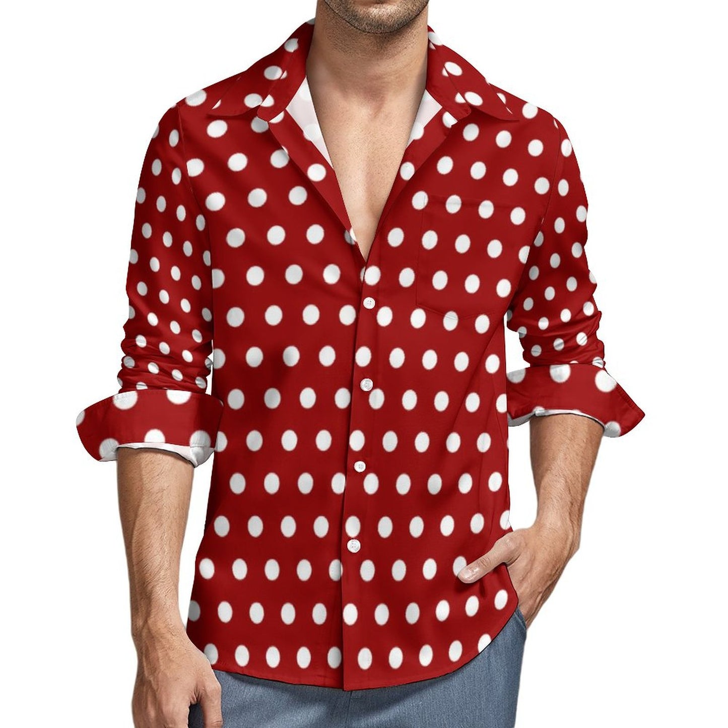 Men's Long Sleeve Digital Printing Shirt