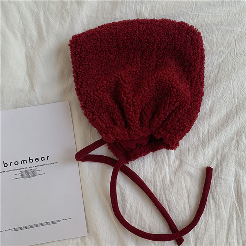 Cute Thickened Lamb Plush Hat Women