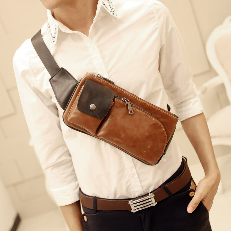 New Single Shoulder Bag Man Retro Chest Pack Satchel Bag Purse Bag Men Sports Leisure Korean Tide