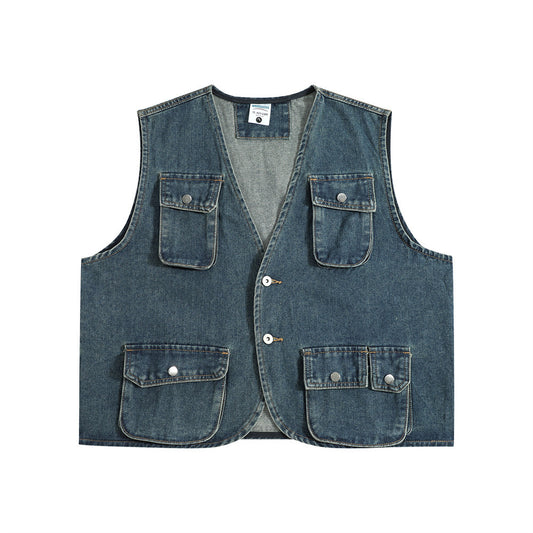 Men's American-style Functional Tactical Pocket Loose-fitting Waistcoat
