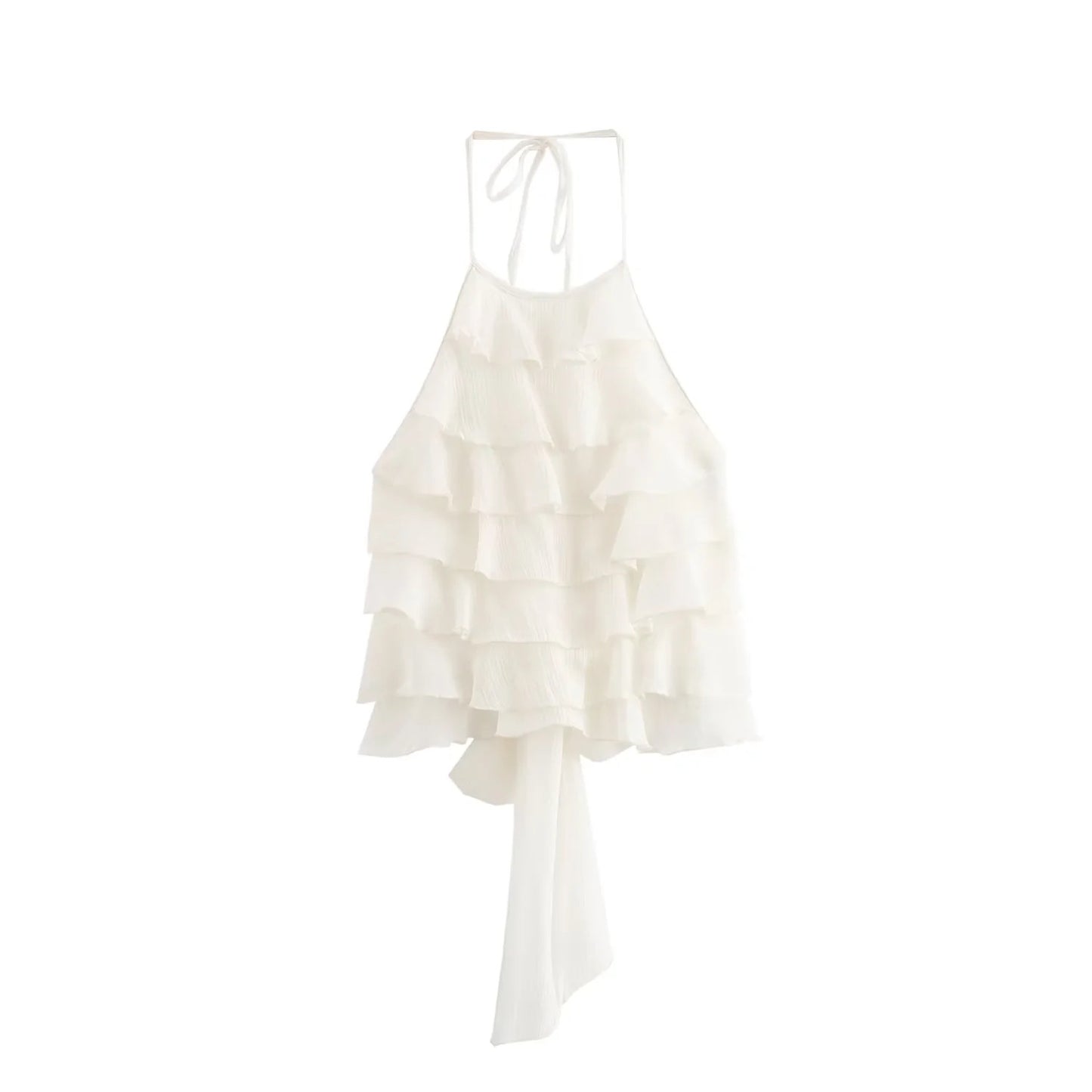 Design All-match Laminated Decoration Hanging Collar Top