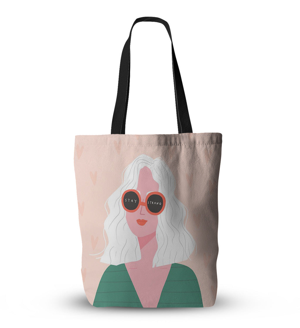 New oil painting girl canvas bag
