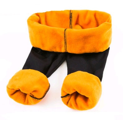 Plus velvet leggings pants thickening autumn and winter wear new feet high waist tight black pencil trousers