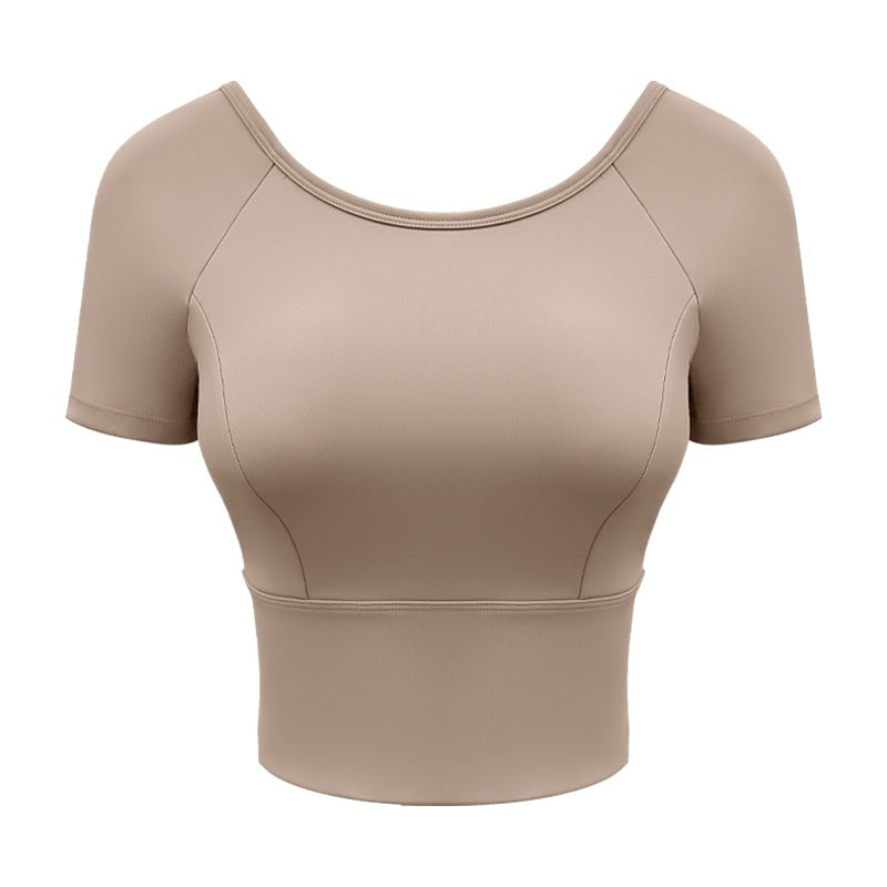New Fitness Cross Beauty Back Integrated Chest Pad Sports Outdoor Top